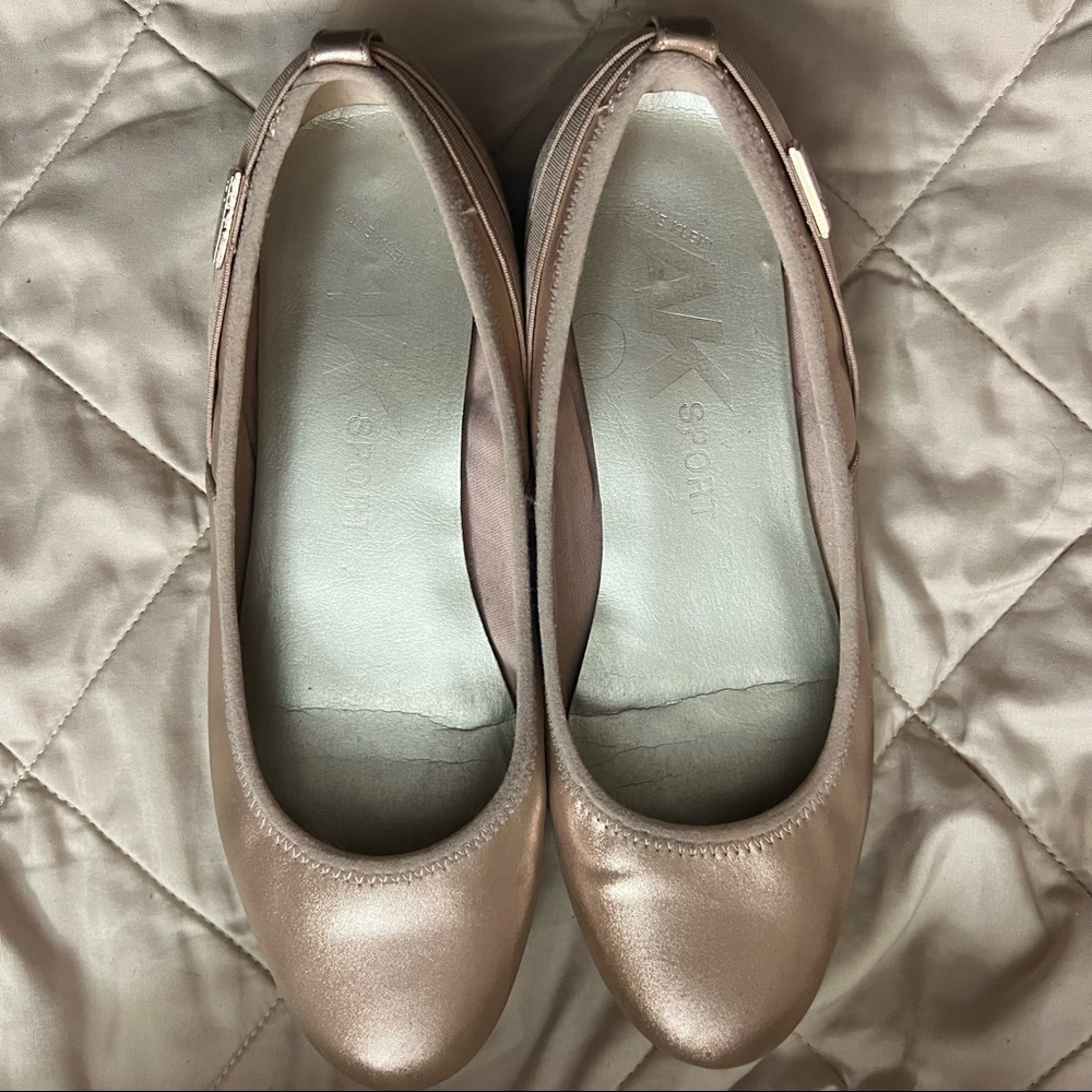 Michael Kors MK Sport Rose Gold Flats Size 7